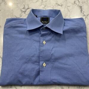 David Donahue Blue Long Sleeve Dress Shirt Size L